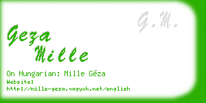 geza mille business card